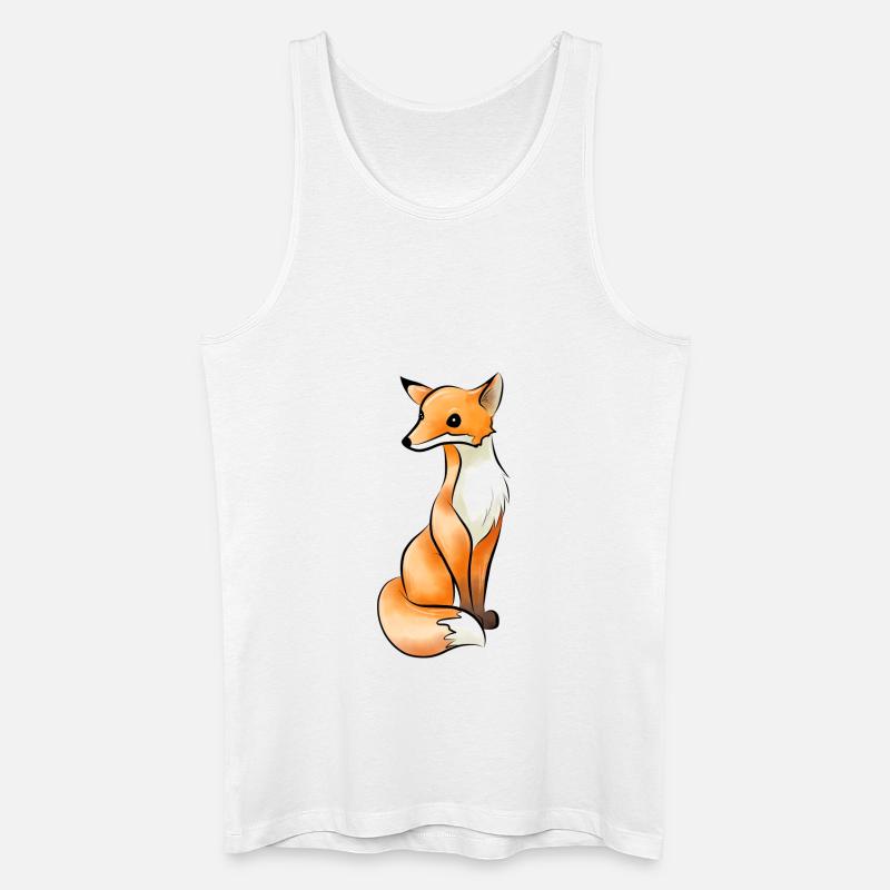 Fuchs - Männer Bio Tank Top - Weiß