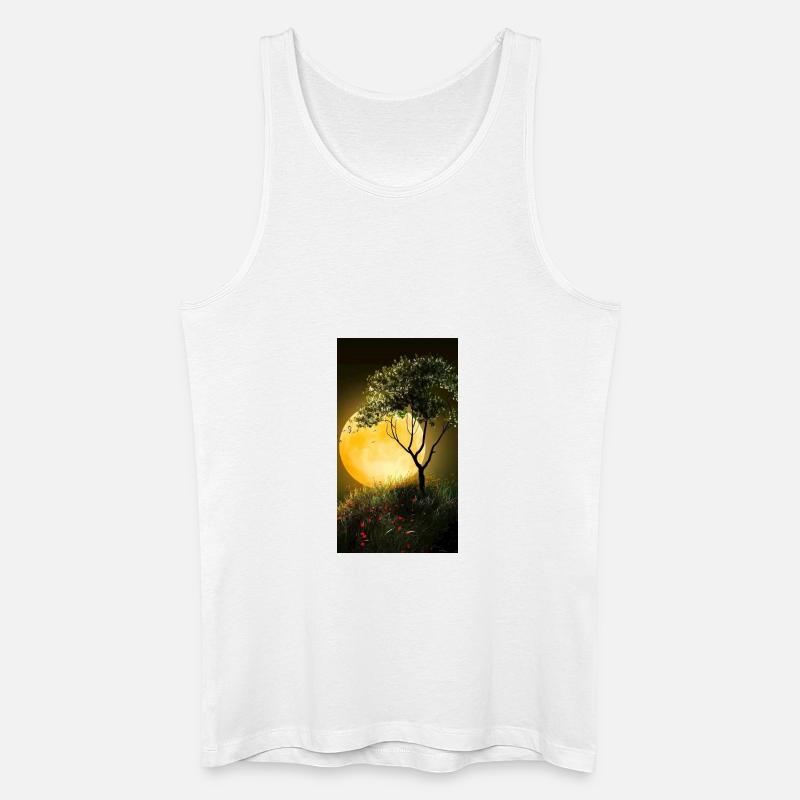 Landschaft mit Mond - Männer Bio Tank Top - Weiß