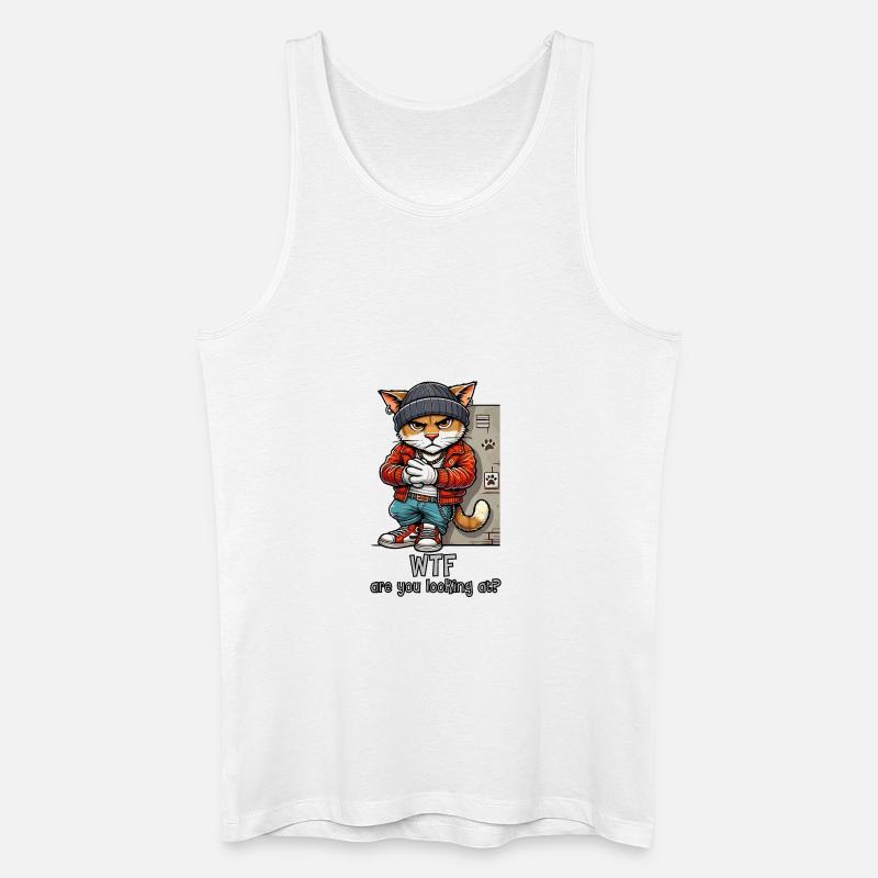 WTF schaust du dir an? - Männer Bio Tank Top - Weiß