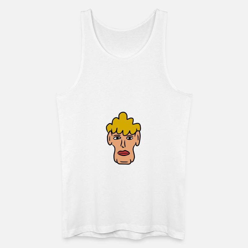 Buntes Comic Gesicht - Männer Bio Tank Top - Weiß