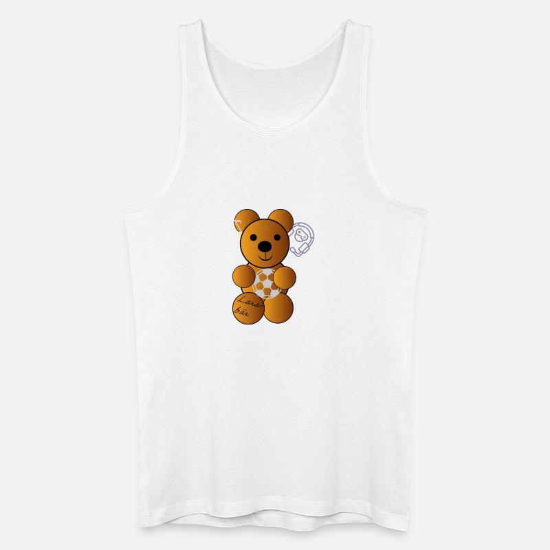 Kicker-Bär mit Ball und Headset - Männer Bio Tank Top - Weiß