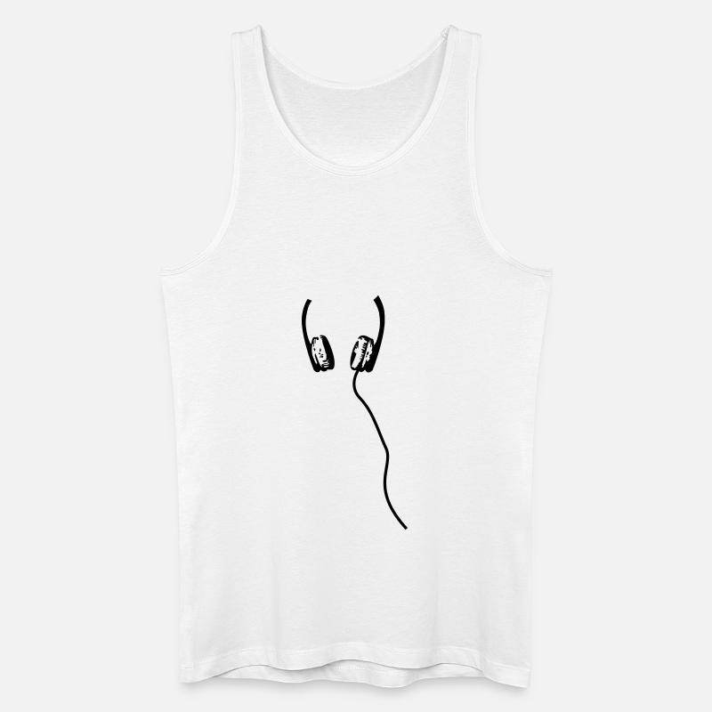 kopfhorer - Männer Bio Tank Top - Weiß