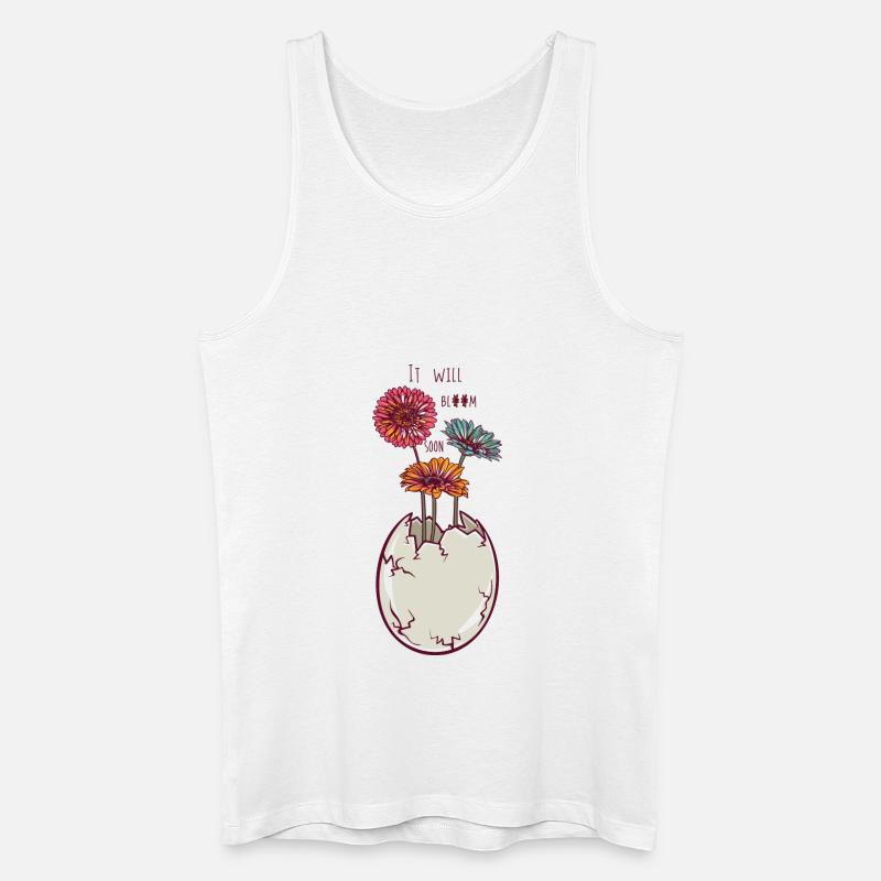 Blooming egg - eggshell - flowers - Men’s Organic Tank Top - white