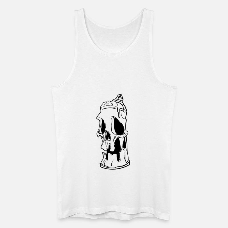 Schädel-Sprühdose - Männer Bio Tank Top - Weiß