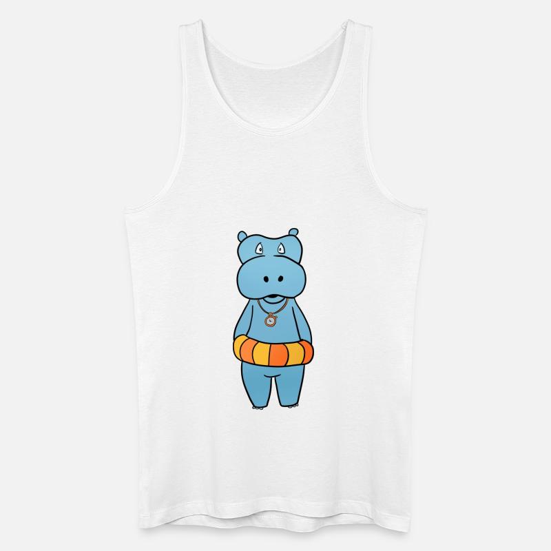 Nilpferd Schwimmring - Männer Bio Tank Top - Weiß