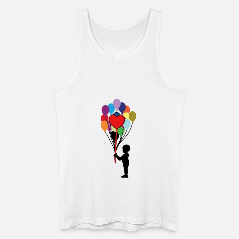 Kind mit Luftballons - Männer Bio Tank Top - Weiß