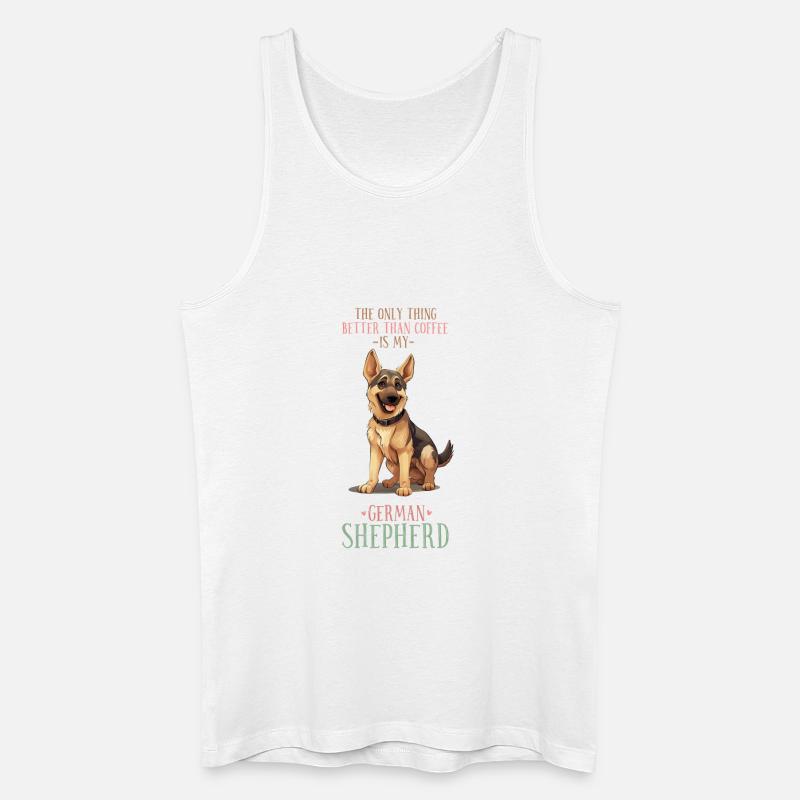 Mein Deutscher Schäferhund und Kaffee - Männer Bio Tank Top - Weiß