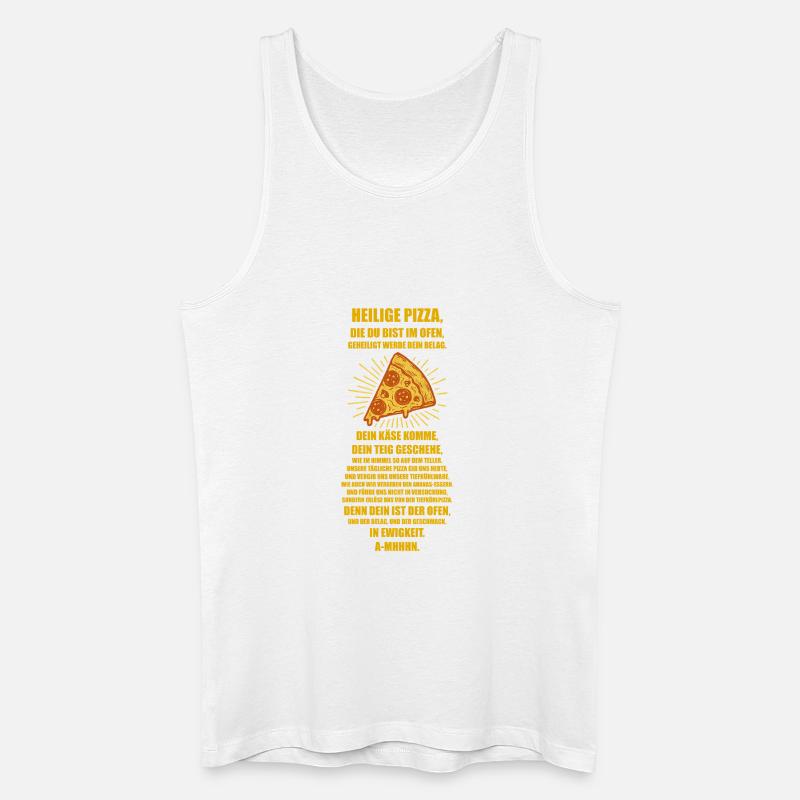 Kirche der Heiligen Pizza 🍕 - das Gebet - Männer Bio Tank Top - Weiß