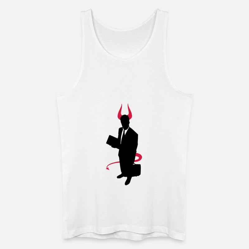 Business Devil - Männer Bio Tank Top - Weiß