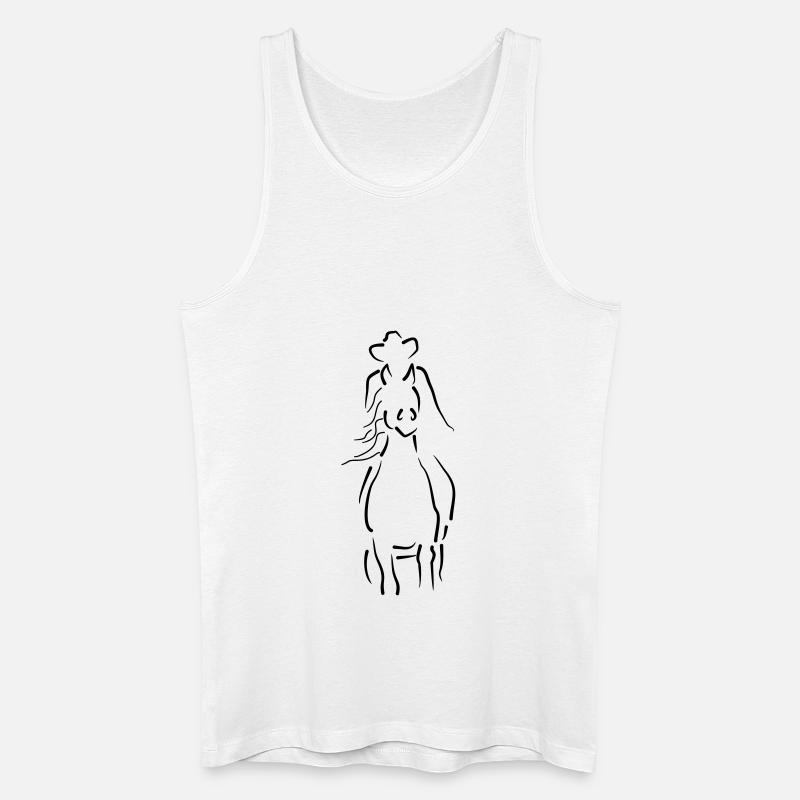 Sliding Stop-Pferd - Männer Bio Tank Top - Weiß