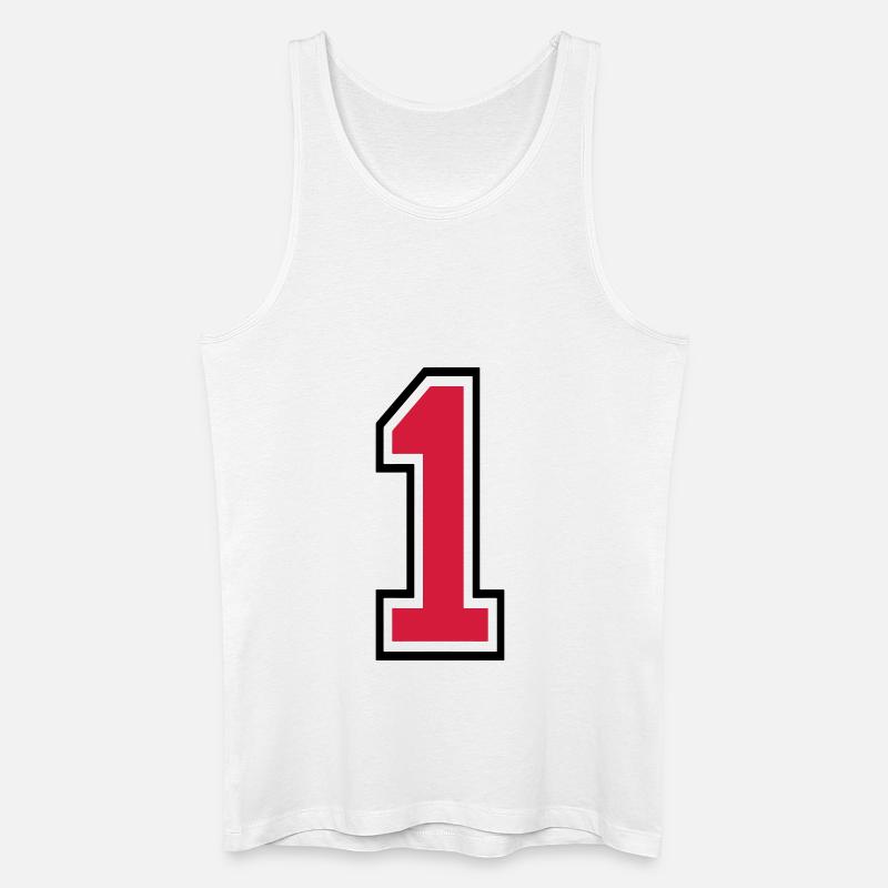 Zahl Eins - 1 - Männer Bio Tank Top - Weiß