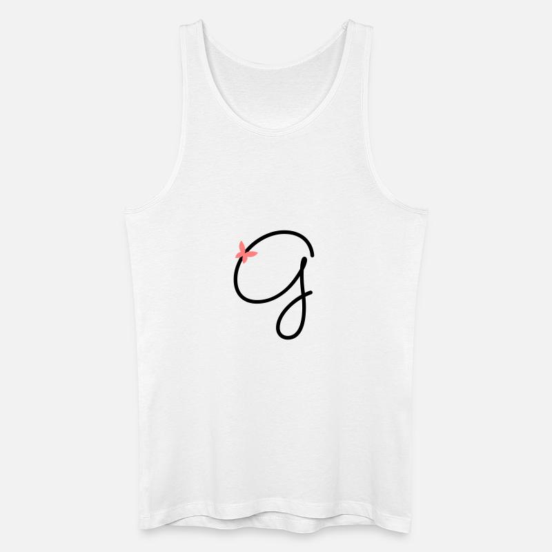 Buchstabe G Schmetterlingsbuchstabe - Männer Bio Tank Top - Weiß