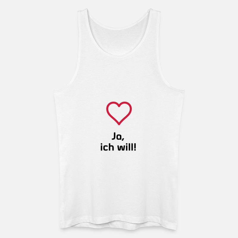 Ja ich will - Männer Bio Tank Top - Weiß