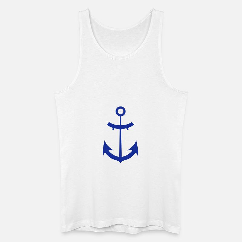 Marine Boot Anker Anker - Männer Bio Tank Top - Weiß