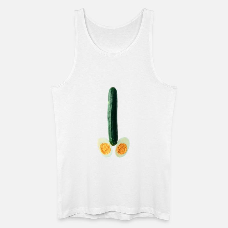 Salatgurke mit Ei - Männer Bio Tank Top - Weiß