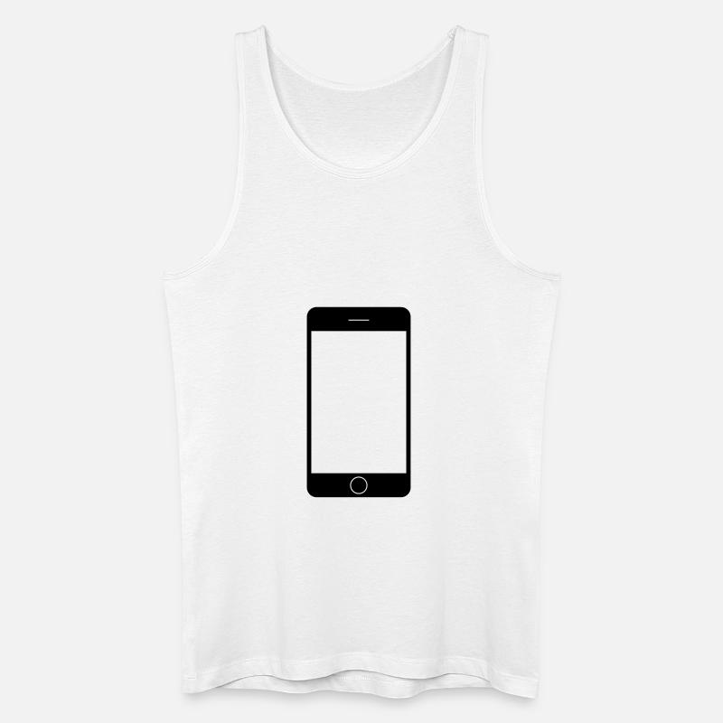 Handy Smartphone - Männer Bio Tank Top - Weiß