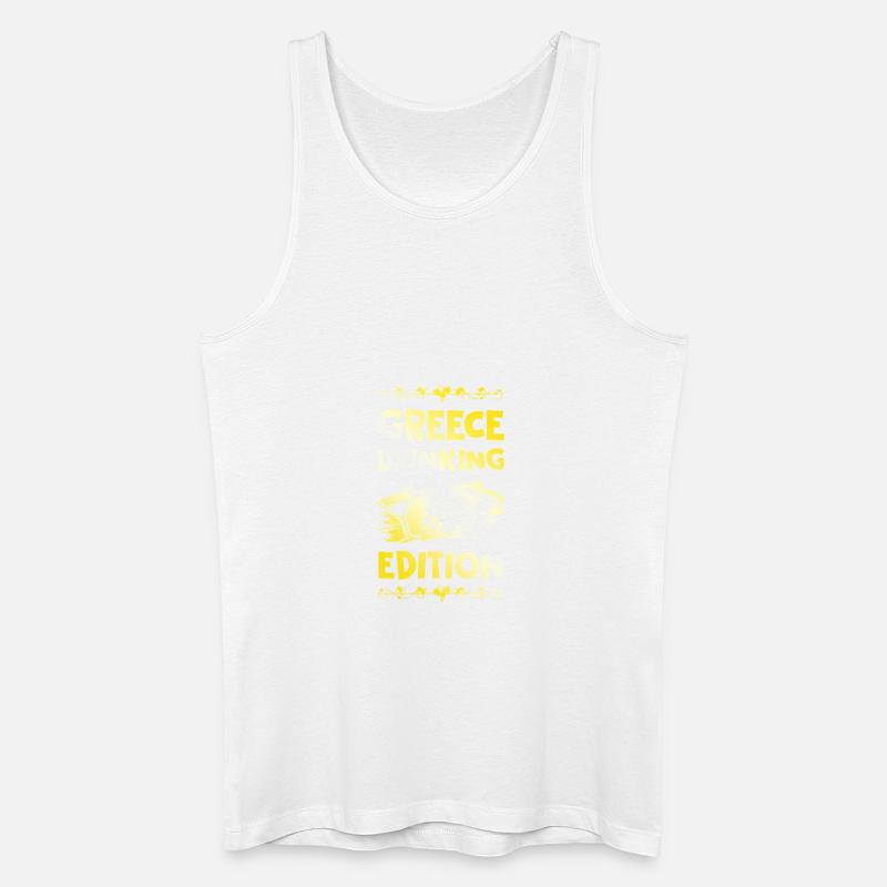 Greece Drinking Spruch - Männer Bio Tank Top - Weiß