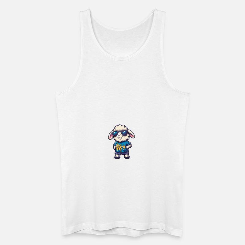Schaf Comic Cool Sommer - Männer Bio Tank Top - Weiß