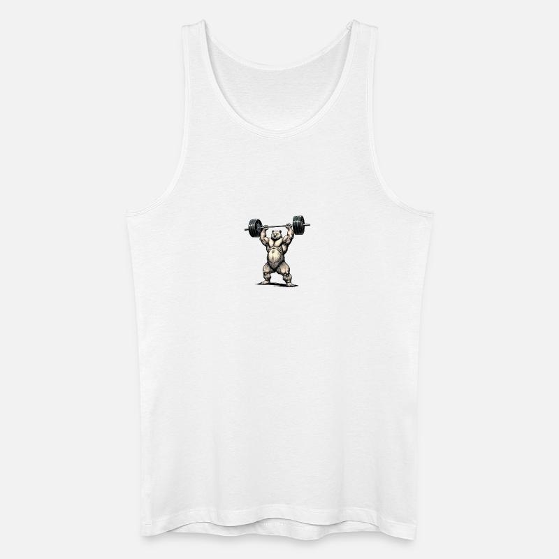 Starker Bär mit Hantel - Männer Bio Tank Top - Weiß