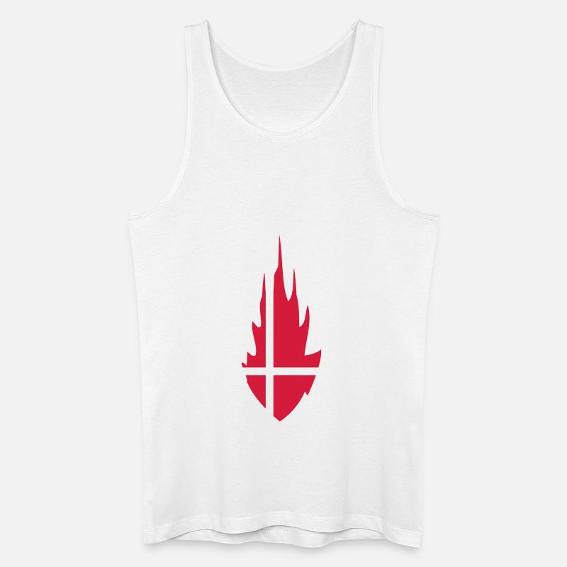 Denmark Danmark Fire Flame Design - Débardeur bio Homme - blanc