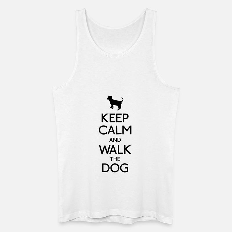 Keep Calm Dog - Männer Bio Tank Top - Weiß