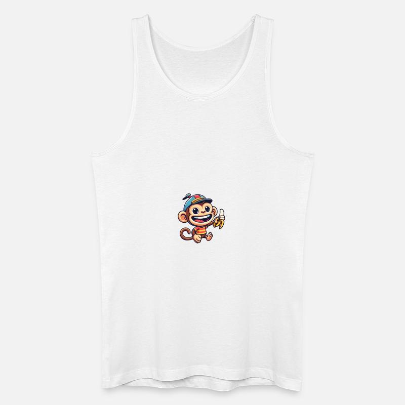 Cartoon Affe 2 - Männer Bio Tank Top - Weiß