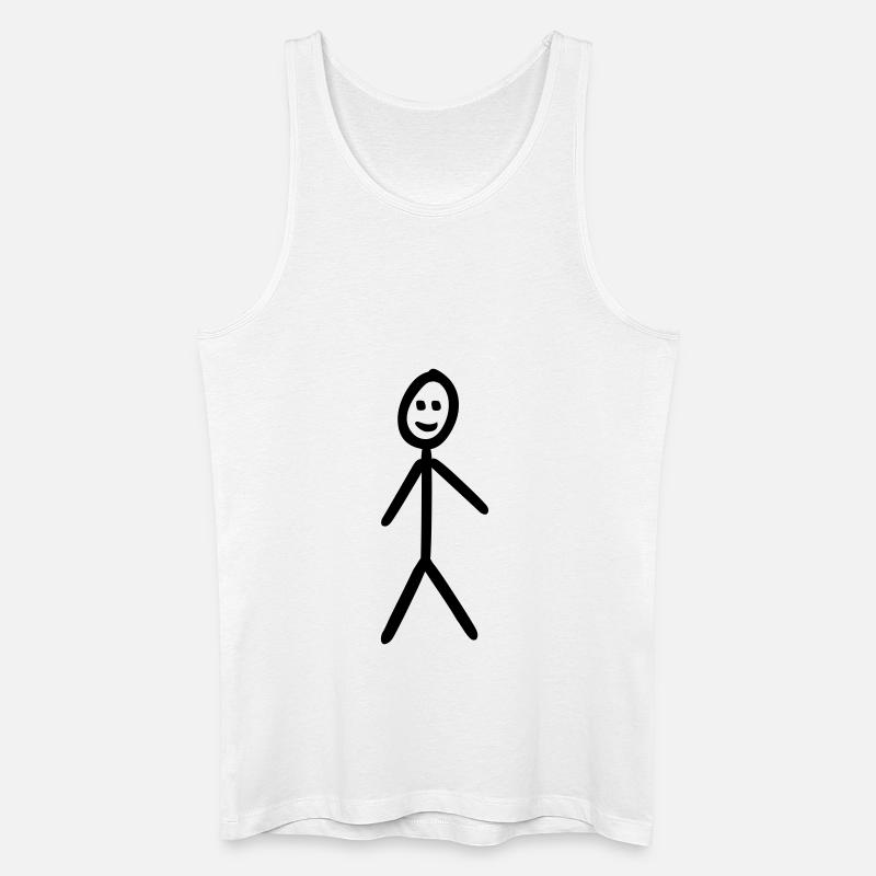 Strichmännchen - Männer Bio Tank Top - Weiß