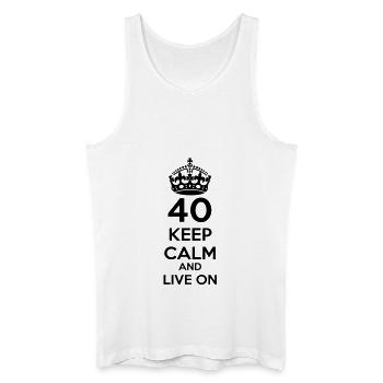 40 vierzigster Geburtstag: Keep Calm and Live on - Männer Bio Tank Top - Weiß - Vorne