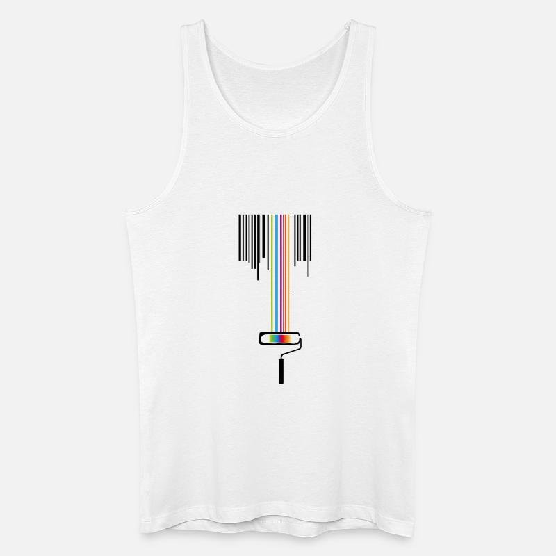 Farbrolle mit Strichcode - Männer Bio Tank Top - Weiß