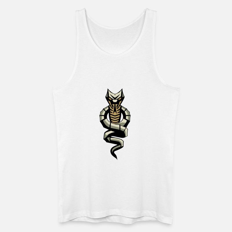 SNAKE LEVEL 3 - Männer Bio Tank Top - Weiß