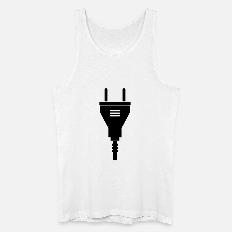 Elektrostecker - Männer Bio Tank Top - Weiß