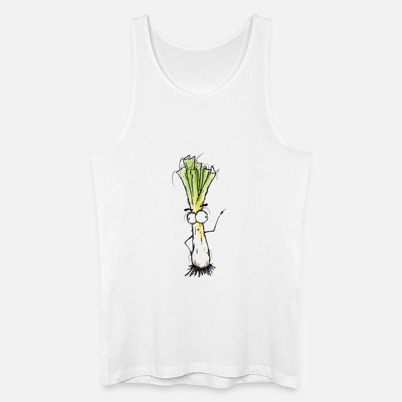 Lauch - Männer Bio Tank Top - Weiß