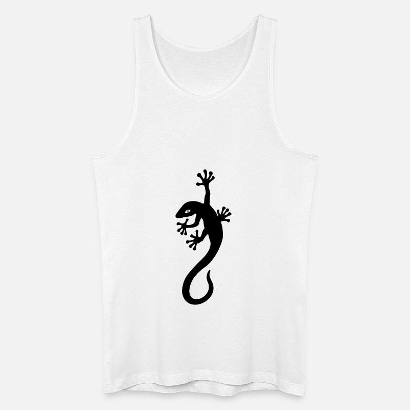 Gecko hangs - Männer Bio Tank Top - Weiß
