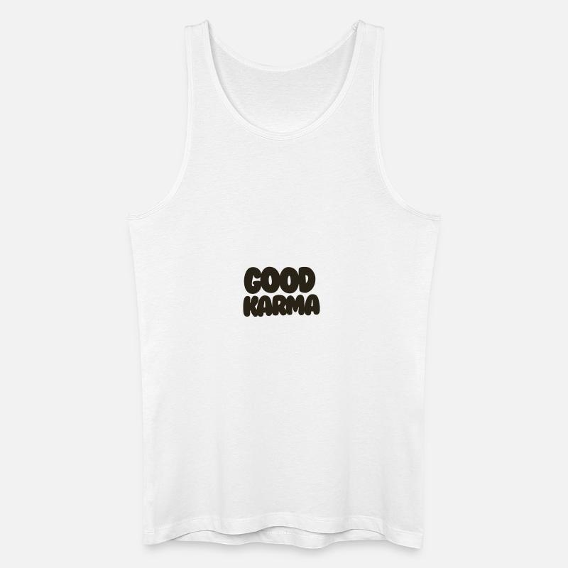 Good Karma black - Männer Bio Tank Top - Weiß