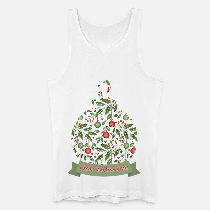 Weihnachtskugel mit Text Frohe Weihnachten - Männer Bio Tank Top - Weiß