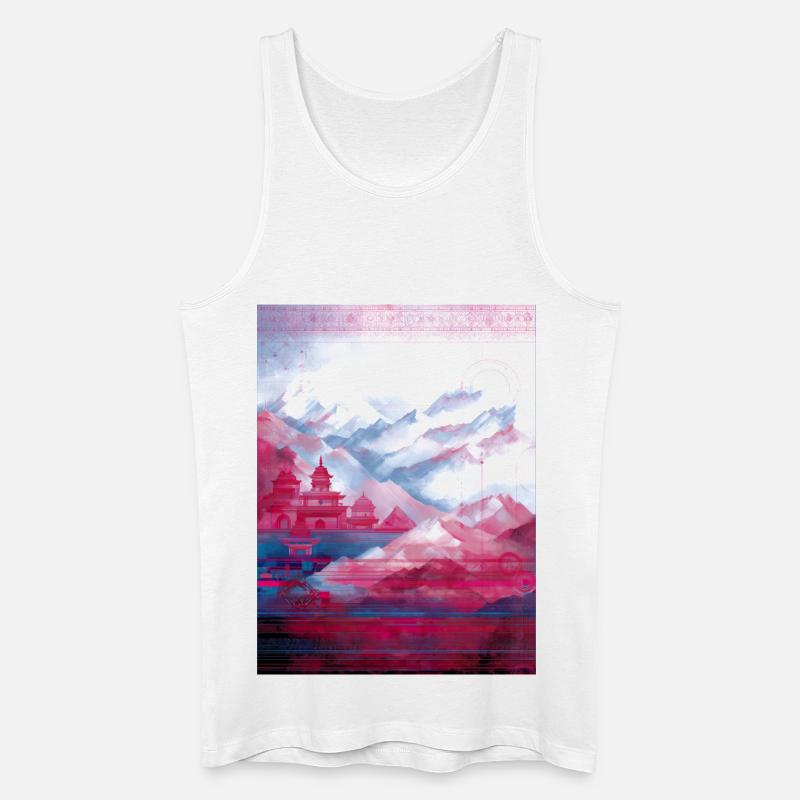 Psy-Art | Tempel im Himalaya - Männer Bio Tank Top - Weiß