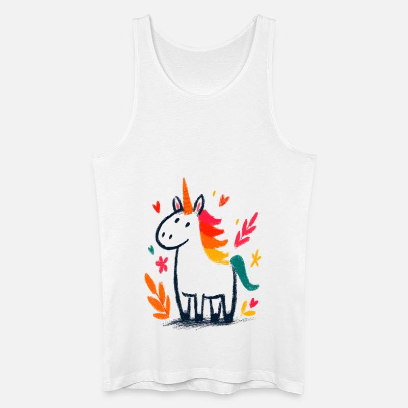 Pastellunicorn mit Regenbogenmähne - Männer Bio Tank Top - Weiß
