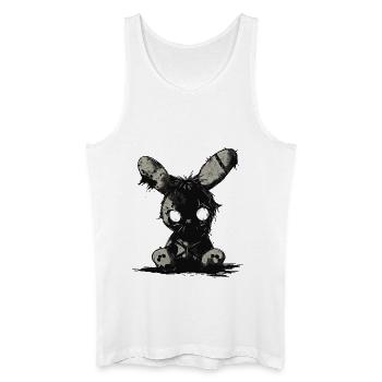 Mignon lapin effrayant - Débardeur bio Homme - blanc - Devant