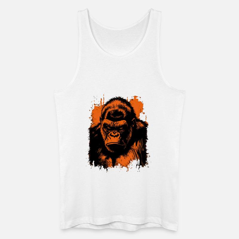 Gorilla - Männer Bio Tank Top - Weiß