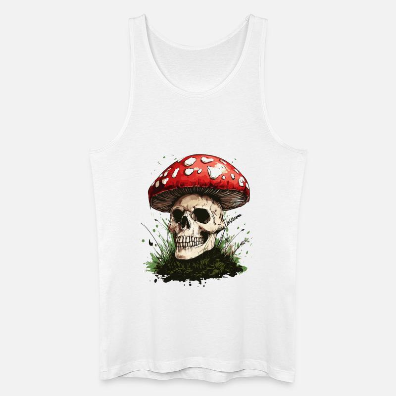 Toadstool Skull - Men’s Organic Tank Top - white
