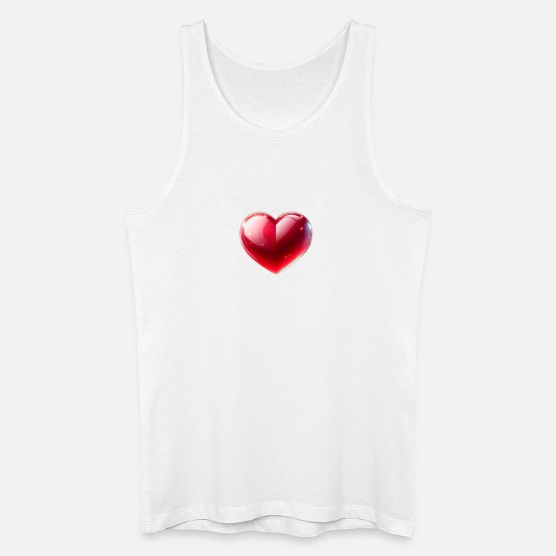 Herz - Männer Bio Tank Top - Weiß