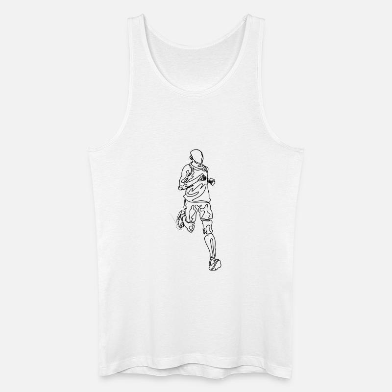 Running Man Single Line Doodle Zeichnung - Männer Bio Tank Top - Weiß