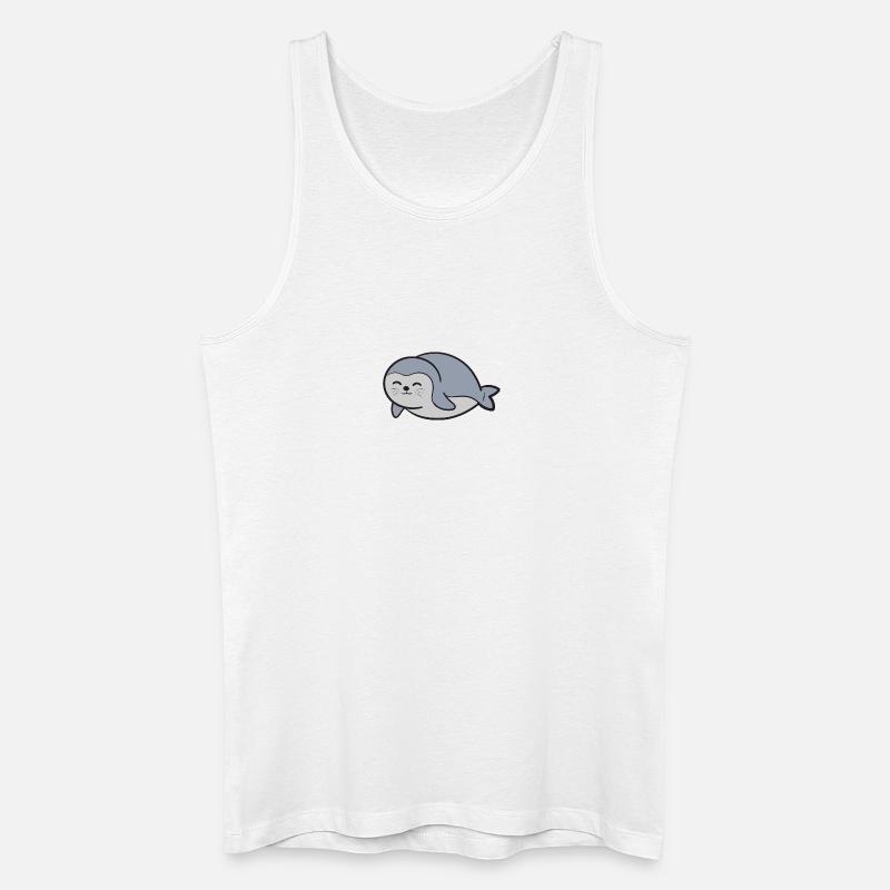 Robbe Seehund - Männer Bio Tank Top - Weiß