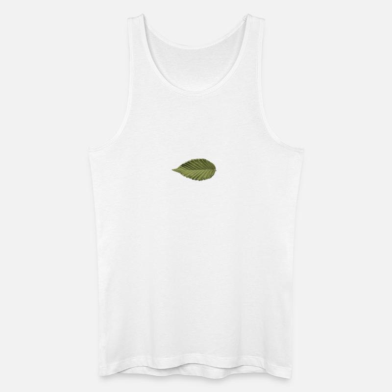 Leaf Structure Olive Green Pattern - Men’s Organic Tank Top - white