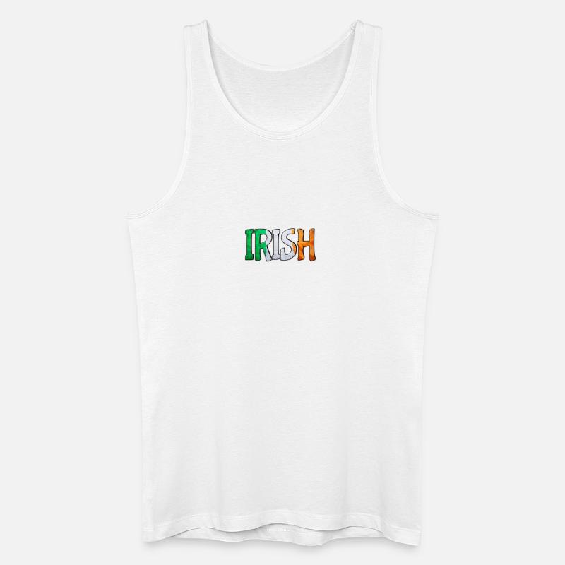 Irish Flag Letters Patchwork - Männer Bio Tank Top - Weiß