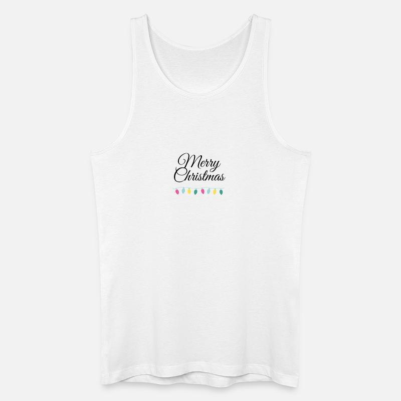 Merry Christmas mit Lichterkette - Männer Bio Tank Top - Weiß