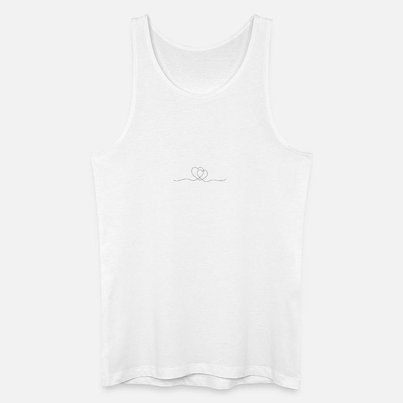 Verschlungene Herzlinien - Männer Bio Tank Top - Weiß