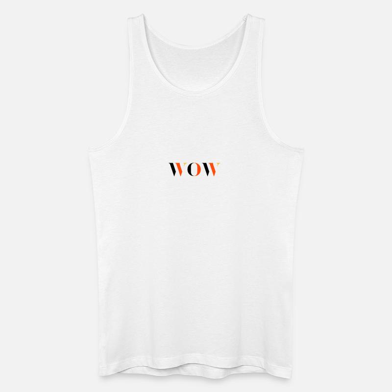 WOW dreifarbig - Männer Bio Tank Top - Weiß