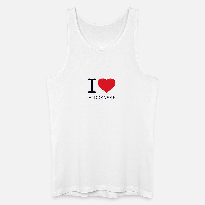 I LOVE HIDDENSEE - Männer Bio Tank Top - Weiß