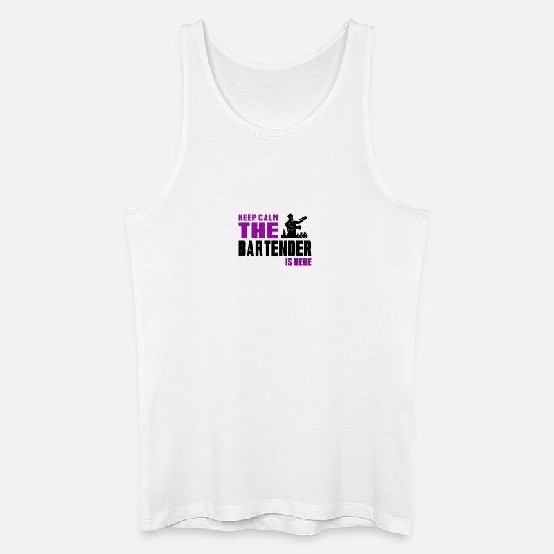 Keep Calm Barkeeper Design - Männer Bio Tank Top - Weiß